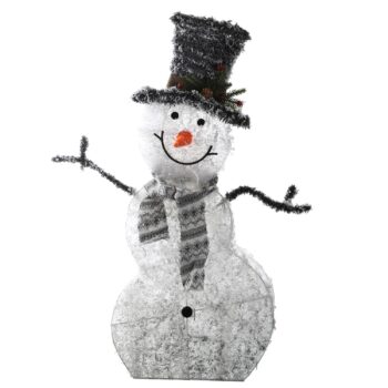 LED Christmas Snowman Decoration Light Collapsible Battery Operated Lighted Snowman Indoor Outdoor Garden Light With Removable Hands Scarf